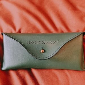 Timo X Zenni Protective Eyeglasses /Sunglasses Travel Case - Green Leather